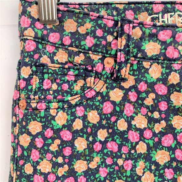 Cherokee Girls Super Skinny Floral Stretch Jeans - Picture 3 of 8